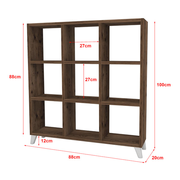 Libreria 'Svedala' Scaffale da Terra con 9 Scomparti Aperti a Forma di Cubo Mobile Espositore - Vari Colori [en.casa] 