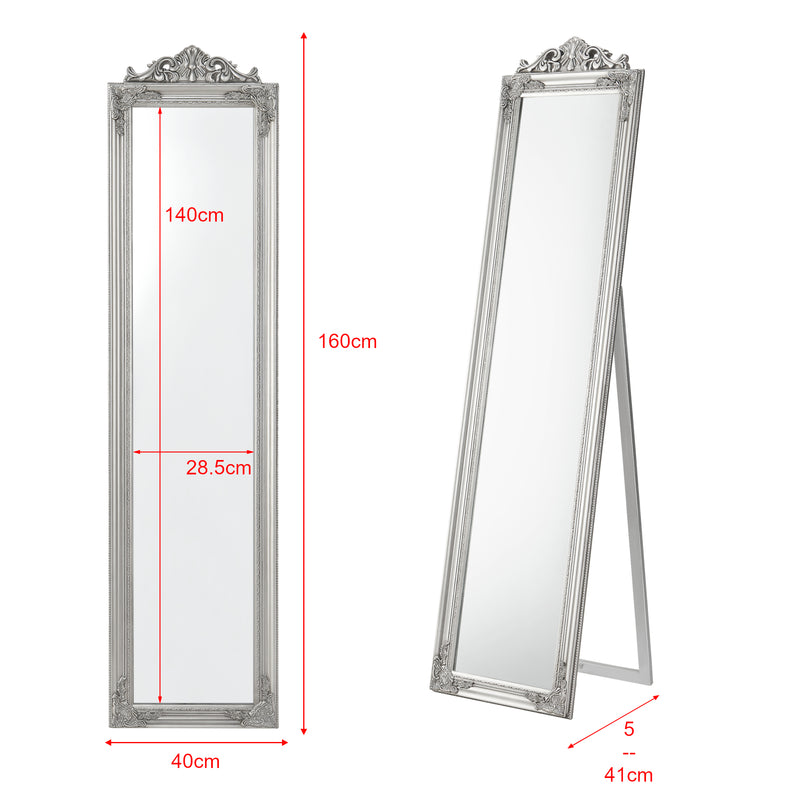 Schizzo in scala Specchio da Terra Arezzo a Figura Intera 160 x 40 cm Cornice in Eucalipto [en.casa]