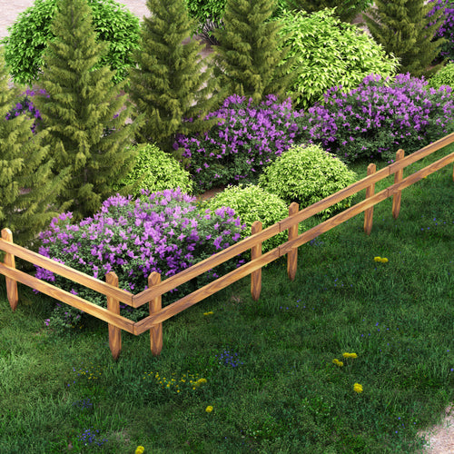 Bordure da Giardino 'Krölpa' in Set da 2 Pezzi Bordo per Aiuole Bordo per Prato in Legno di Pino 2x 100 cm - color Naturale [en.casa]