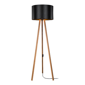Lampada da Terra 'Keynes' Piantana a Treppiedi con Paralume Cilindrico in Tessuto/PVC - Vari Colori [lux.pro]