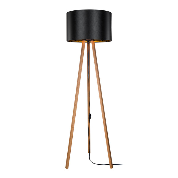 Lampada da Terra 'Keynes' Piantana a Treppiedi con Paralume Cilindrico in Tessuto/PVC - Vari Colori [lux.pro]