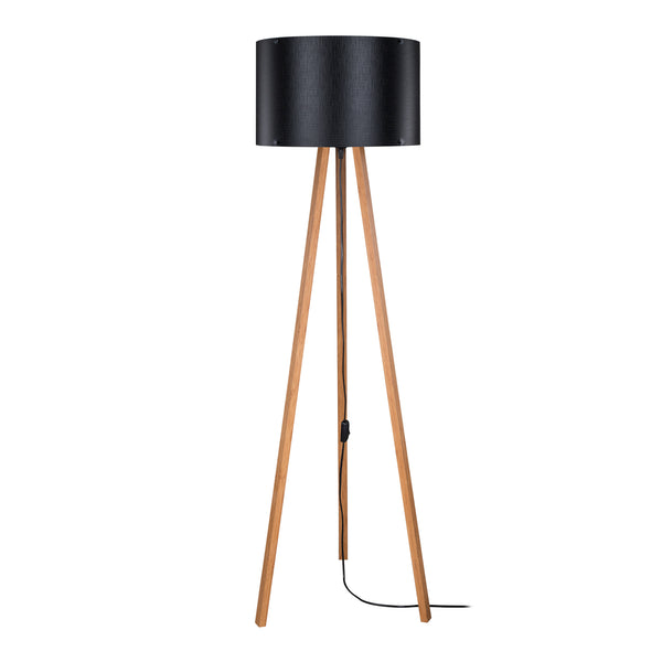 Lampada da Terra 'Keynes' Piantana a Treppiedi con Paralume Cilindrico in Tessuto/PVC - Vari Colori [lux.pro]