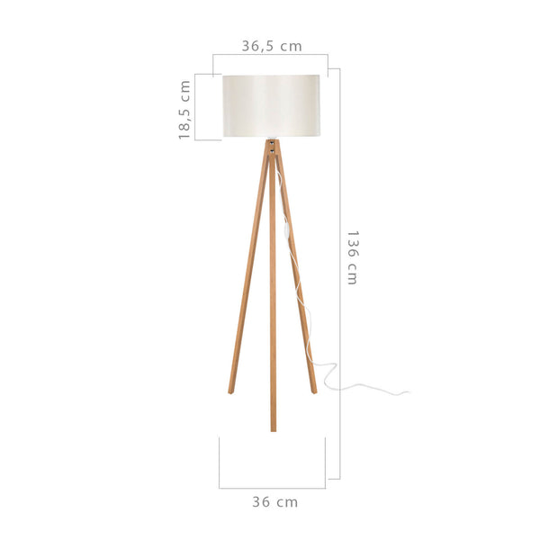 Lampadaire Rochester trépied hauteur 136 cm E27 [lux.pro]