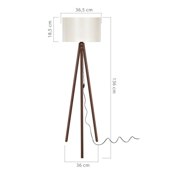 Lampadaire Rochester trépied hauteur 136 cm E27 [lux.pro]