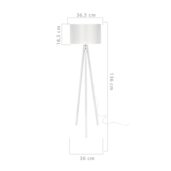 Lampadaire Rochester trépied hauteur 136 cm E27 [lux.pro]