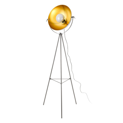 Lampadaire Trépied Angers E27 Métal Hauteur 158 cm Laiton [lux.pro]