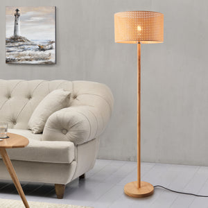 Lampadaire Rochdale E27 brun jaune [lux.pro] - premiumXL