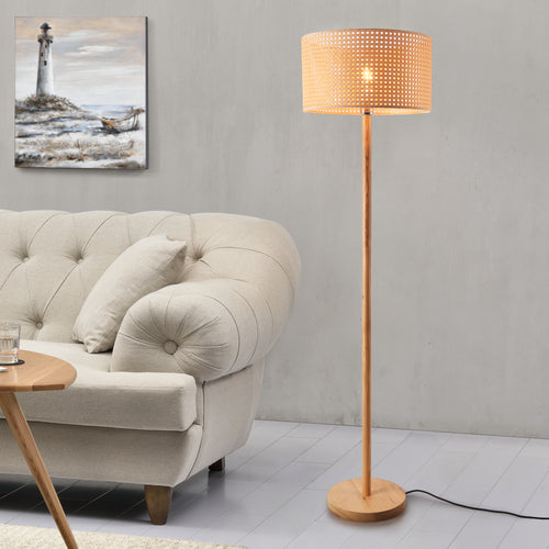Lampadaire Rochdale E27 brun jaune [lux.pro] - premiumXL