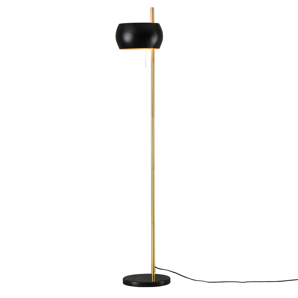 Lampadaire Luton à pied en marbre E27 hauteur 171 cm noir doré [lux.pro]