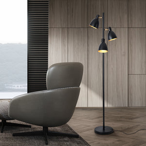 Lampada da terra Witney 3 luci Nero / Oro [lux.pro] - premiumXL