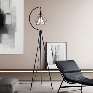 Lampada da terra Austell metallo 171cm nero/bianco [lux.pro] - premiumXL