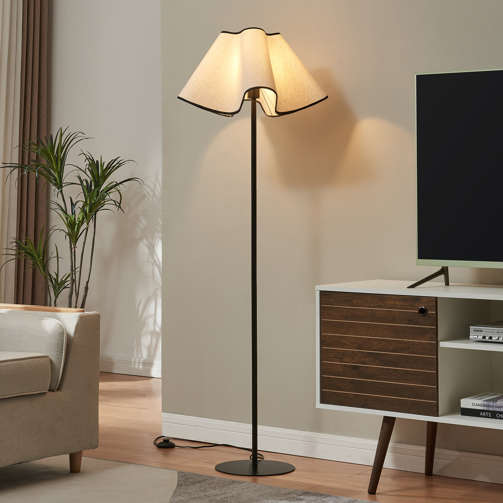 Lampadaire Ashton 153cm Noir/Blanc [lux.pro] - premiumXL