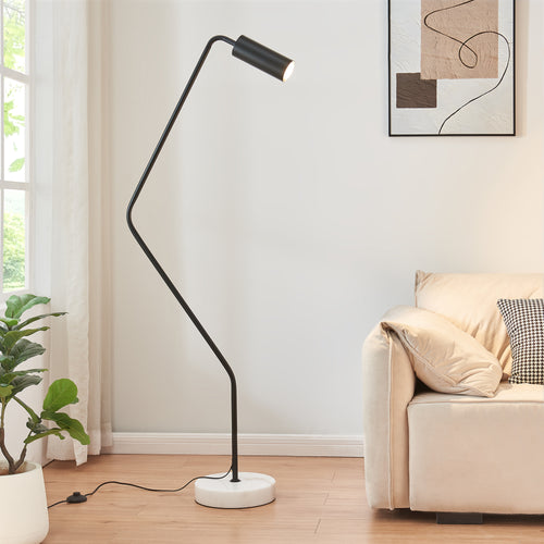 Lampadaire Vatka GU10 métal noir / marbre, blanc [lux.pro] - premiumXL