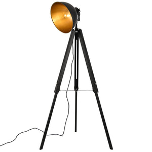 Lampada da Terra in Metallo Nero - Altezza 135 cm - Piantana Tripode in Stile Industriale Lampada a Treppiede con Paralume Girevole Illuminazione Faro - lux.pro