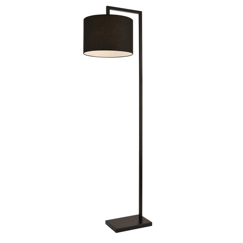 [lux.pro] Lampadaire Lampe à Pied avec Abat-jour Métal et Tissu Noir 161 cm