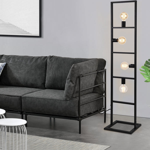 Lampada da Terra Plauen a 4 Luci con Telaio in Metallo lux.pro