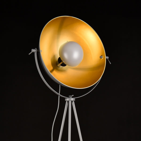 Lampadaire Trépied Angers E27 Métal Hauteur 158 cm Laiton [lux.pro]