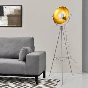 Lampadaire Trépied Angers E27 Métal Hauteur 158 cm Laiton [lux.pro]