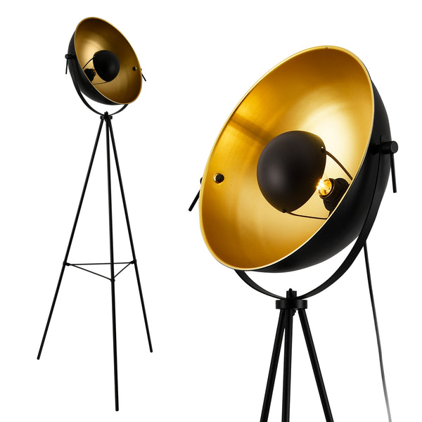 Lampadaire Trépied Angers E27 Métal Hauteur 158 cm Laiton [lux.pro]