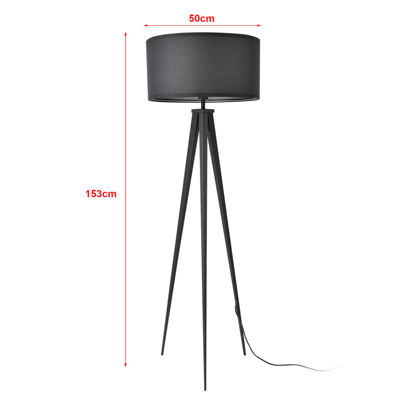 Croquis coté Lampadaire Trépied Faro E27 Hauteur 153 cm [lux.pro]