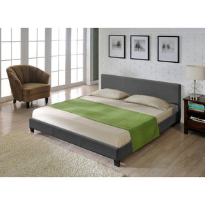 Lit moderne en tissu, cadre de lit gris foncé CORIUM - premiumXL