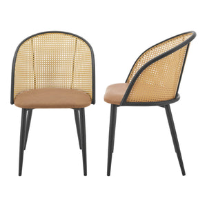 Sedia da pranzo Gagnef set da 2 Marrone / Nero [en.casa] - premiumXL