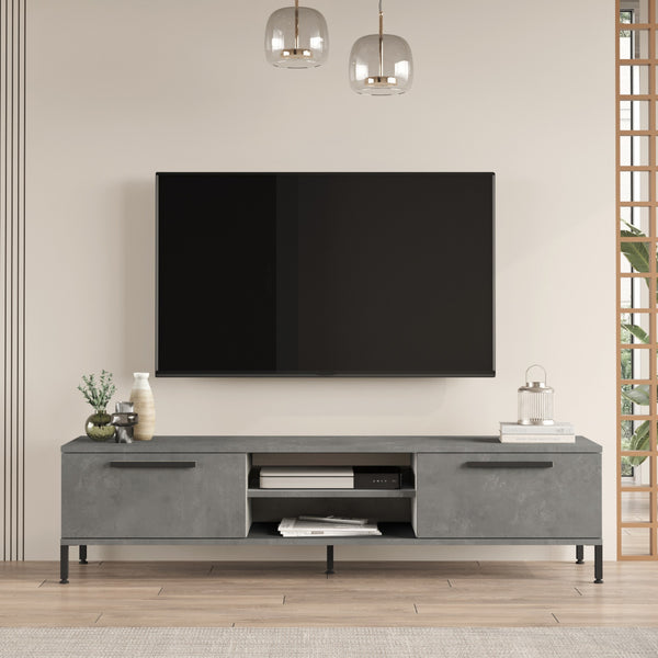 Meuble TV Lempäälä à 2 portes 39 x 160 x 35 cm [en.casa]