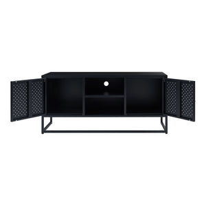 Meuble TV Janakkala acier noir [en.casa]