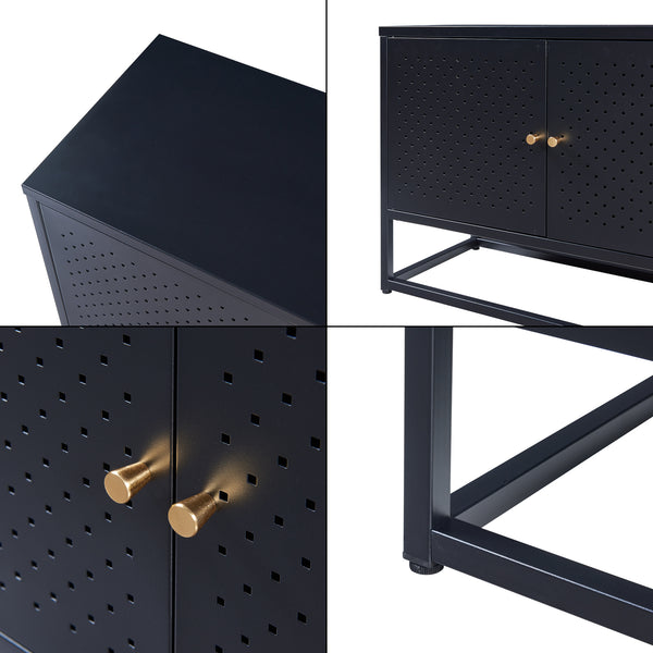 TV Schrank Janakkala Stahl Schwarz [en.casa]