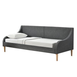 Divan Élégant Canapé Convertible en Lit Moderne Confortable Lit Simple Tissu Polyester 90 x 200 cm Gris Foncé [en.casa]