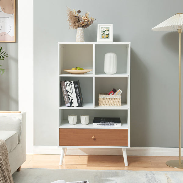 Libreria Reyljand Scaffale con Cassetto 120x70x40 cm - Vari Colori [en.casa]