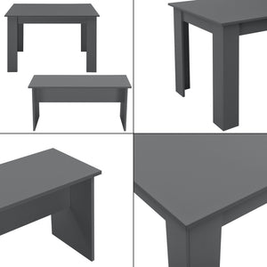 Tisch- und Bank Set 110x70 cm in versch. Farben en.casa