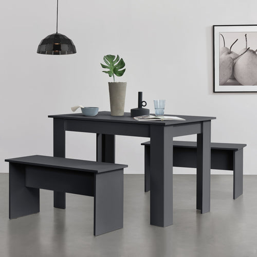 Tisch- und Bank Set 110x70 cm in versch. Farben en.casa