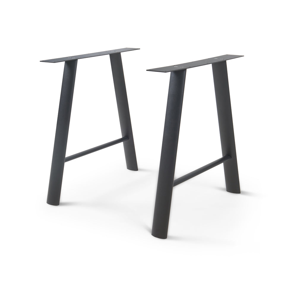 Lot de 2 pieds de table Hullem acier 72 x 70 x 10 cm noir [en.casa]