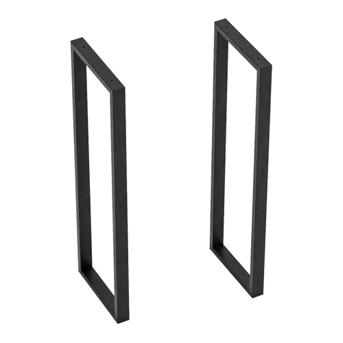 Set de 2 pieds de table Kauniainen acier 87 x 27 x 4 cm noir [en.casa]