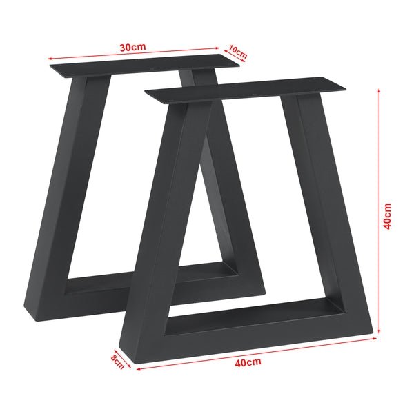 Set di 2 Gambe Trapezoidali Greiling per Mobili Fai da Te - Acciaio Nero [en.casa] 