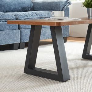 Set di 2 Gambe Trapezoidali Greiling per Mobili Fai da Te - Acciaio Nero [en.casa] 