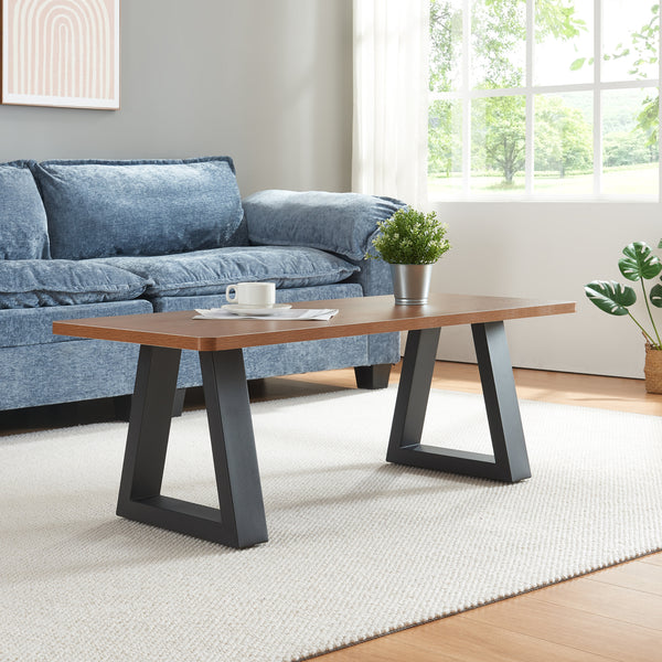 Set di 2 Gambe Trapezoidali Greiling per Mobili Fai da Te - Acciaio Nero [en.casa] 