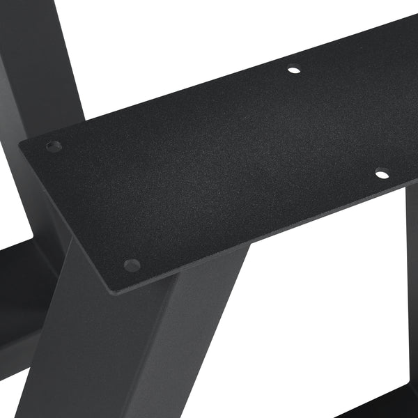 Set di 2 Gambe Trapezoidali Greiling per Mobili Fai da Te - Acciaio Nero [en.casa] 