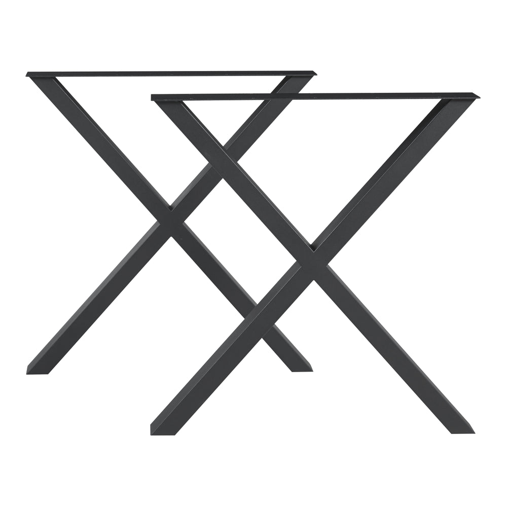 Set Greith di 2 Gambe a X per Mobili Fai da Te in Acciaio - Nero [en.casa]