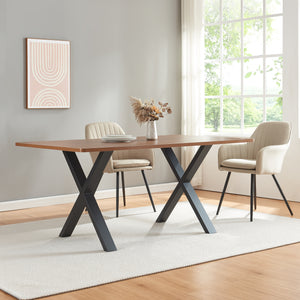 Lot de 2 pieds de table Maribo acier noir [en.casa]