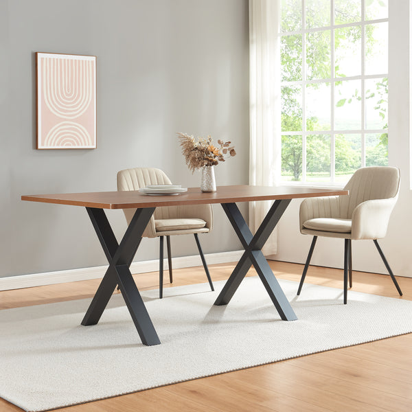 Lot de 2 pieds de table Maribo acier noir [en.casa]