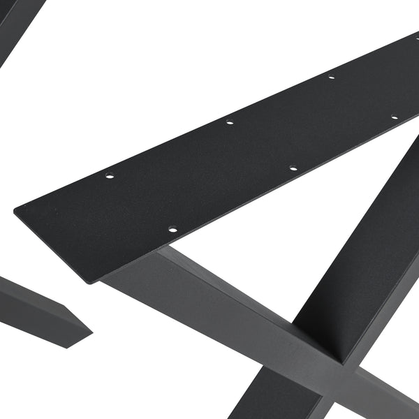 Lot de 2 pieds de table Maribo acier noir [en.casa]