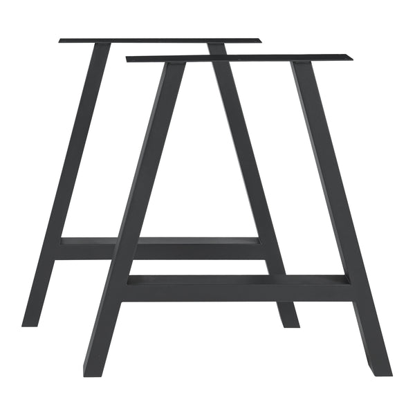 Set Eschau di 2 Gambe per Mobili 'Fai da Te' in Acciaio - Nero [en.casa]