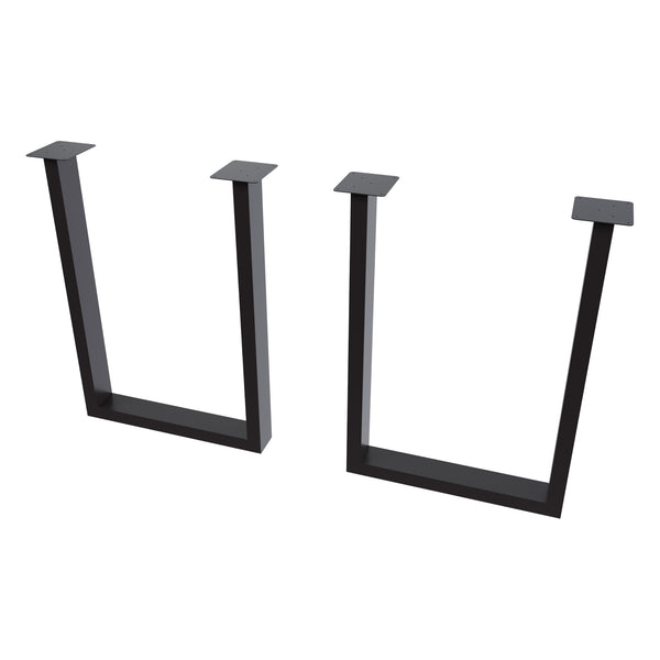 Set di 2 Gambe in Acciaio 'Holsted' per Mobili Fai da Te - Forma di U - Nero Opaco - Varie Misure [en.casa]