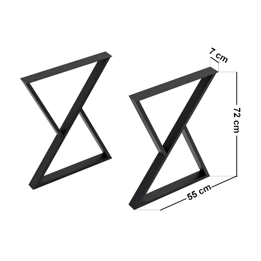 Struttura per tavolo Karvia set da 2 in acciaio [en.casa] - premiumXL