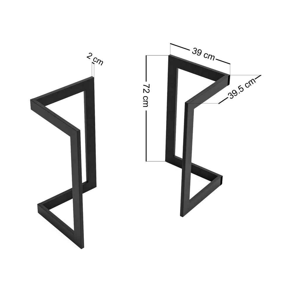 Struttura per tavolo Kaskinen set da 2 in acciaio [en.casa] - premiumXL