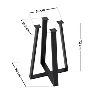 Pied de table Kemijärvi pour salle à manger acier noir [en.casa]