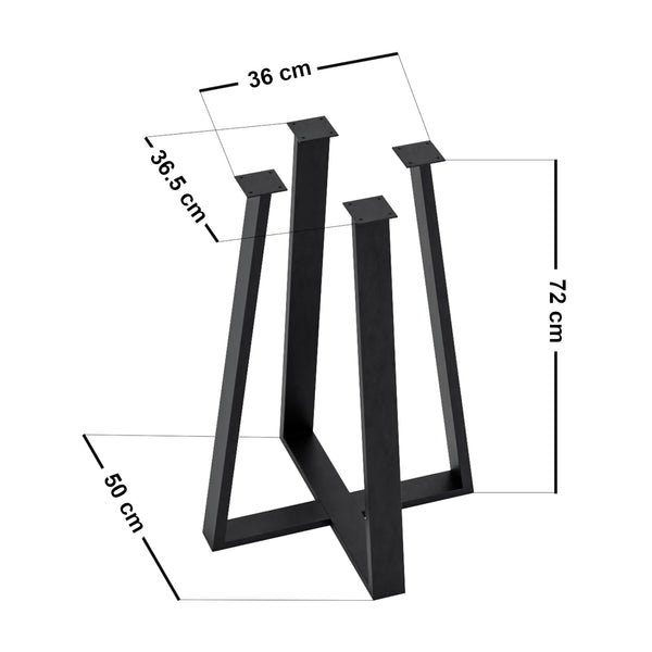 Pied de table Kemijärvi pour salle à manger acier noir [en.casa]