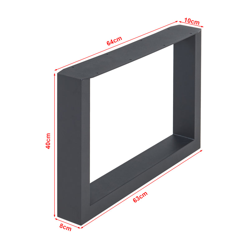 Schizzo in scala Set di 2 Gambe Rettangolari Makers per Mobili Fai da Te - Acciaio Nero [en.casa] 